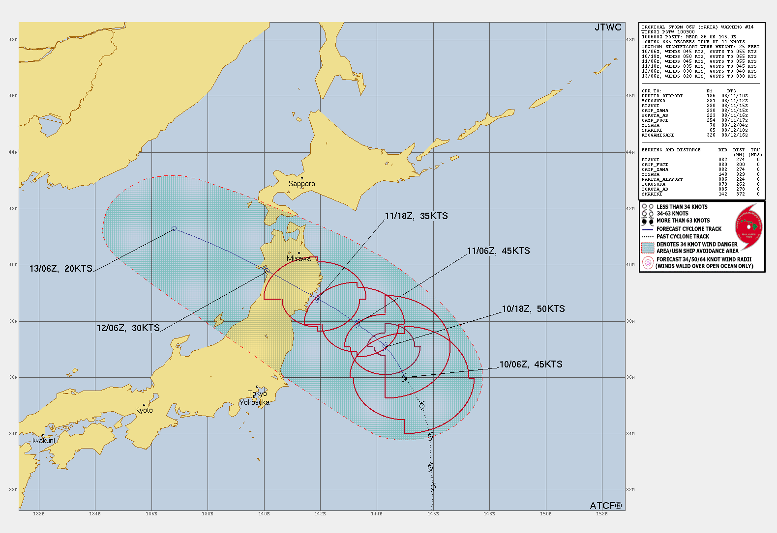 Typhoon Maria track and Landfall