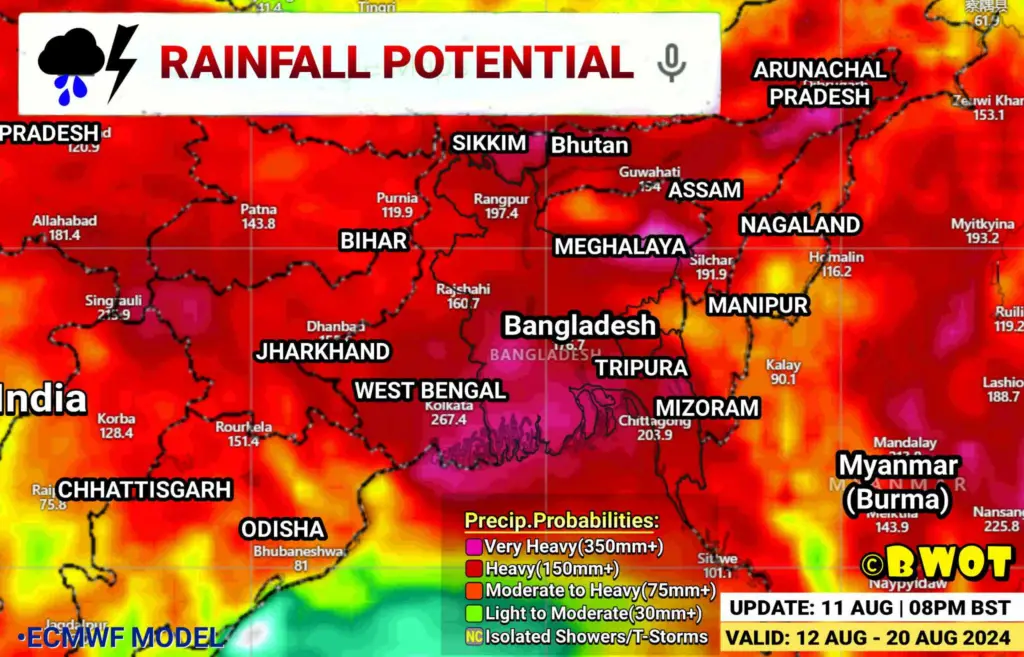 ধেঁয়ে আসছে প্রবল বৃষ্টিবলয় শ্রাবণী 