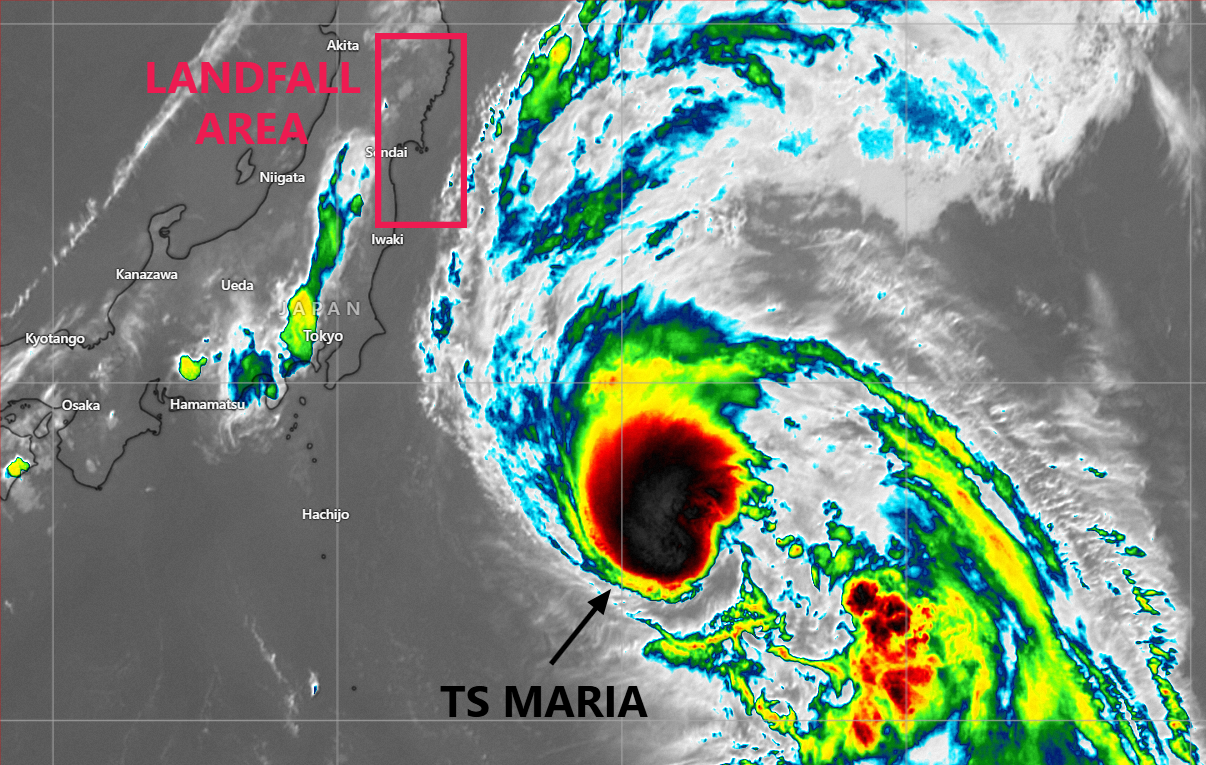 Read more about the article Typhoon Maria is heading towards north Eastern Japan