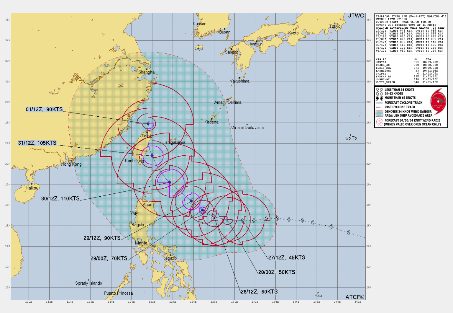 Potential Typhoon Kong-Rey (23W) To Bring Disaster To Taiwan - BWOT Weather