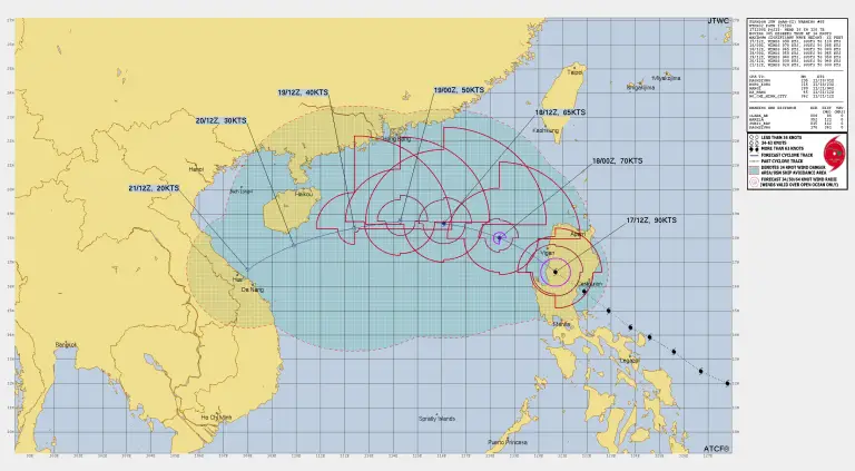 Read more about the article Typhoon  Man-Yi (25W) Latest : Emerging into South China Sea