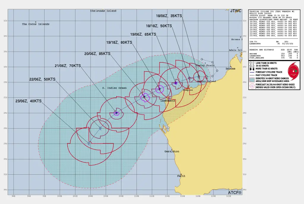 Tropical Cyclone 10S Track