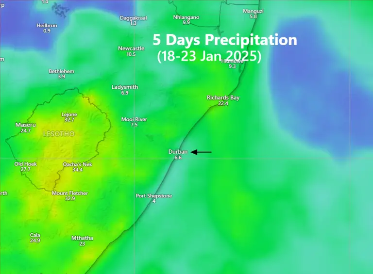 Read more about the article 7-Day Weather Forecast for Durban, KwaZulu-Natal, South Africa