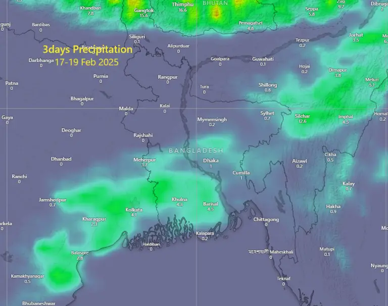 Read more about the article আগামী ৩ দিনের আবহাওয়ার পূর্বাভাস । ১৭-১৯শে ফেব্রুয়ারি ২০২৫ পর্যন্ত।