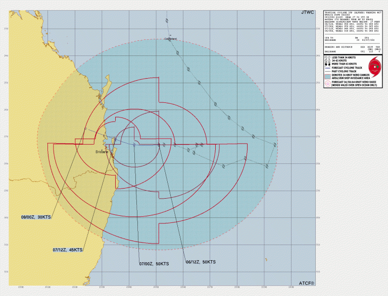 Read more about the article Cyclone Alfred Latest Forecast : Landfall Tonight near Brisbane, AU