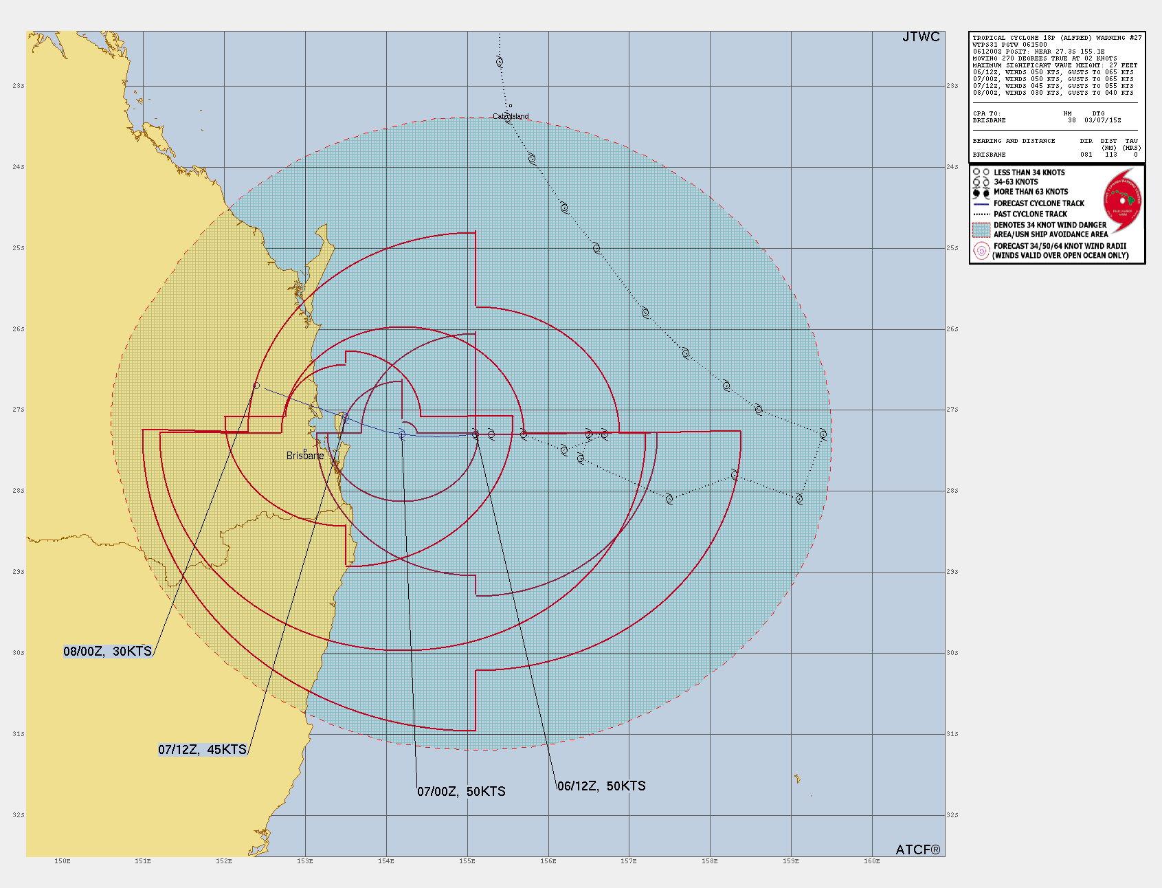 Read more about the article Cyclone Alfred Latest Forecast : Landfall Tonight near Brisbane, AU